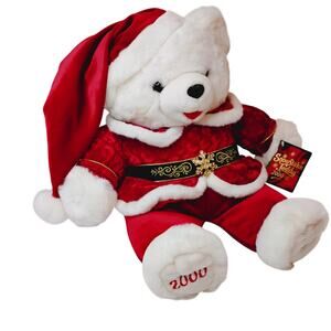 Vintage 2000 Snowflake Teddy 20" Christmas "Santa" Teddy Bear Plush Stuffed Toy